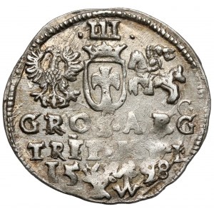 Zygmunt III Waza, Trojak Wilno 1598 - falista kryza - rzadki