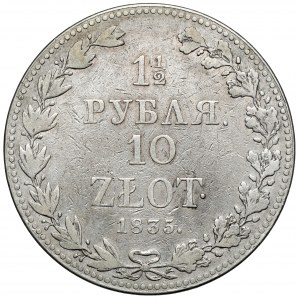 1-1/2 rubla = 10 złotych 1835 MW, Warszawa - PIERWSZA