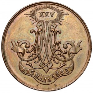 Medal, Srebrne wesele 1885 - ćwierć wieku srebrna...