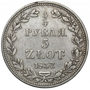 3/4 rubla = 5 złotych 1837 MW, Warszawa