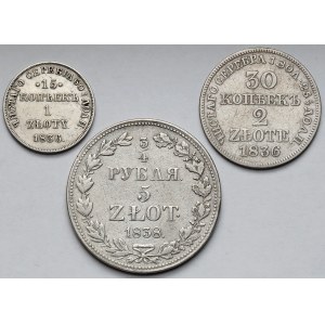 1-5 złotych 1836-1838 - zestaw (3szt)