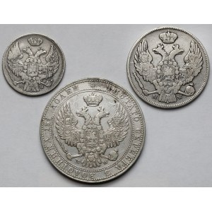 1-5 złotych 1836-1841 - zestaw (3szt)