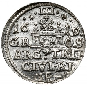 Zygmunt III Waza, Trojak Ryga 1619 - ostatni - piękny
