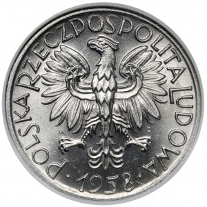 Rybak 5 złotych 1958 - wąska ósemka