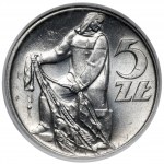 Rybak 5 złotych 1958 - wąska ósemka