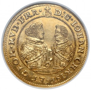 Slezsko, Jan Chrystian a Jerzy Rudolf, 3 dukáty 1610, Zloty Stok - RARE