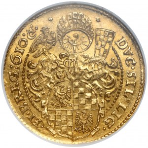 Śląsk, Jan Chrystian i Jerzy Rudolf, 3 dukaty 1610, Złoty Stok - RZADKOŚĆ