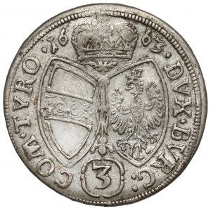 Austria, Sigismund Franciszek, 3 kreuzer 1663, Hall