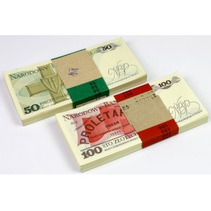 Paczki bankowe 50 i 100 zł 1988 - HF i PS (2szt)