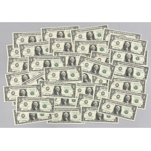 USA, PAKIET 1 Dollar 1999 seria zastępcza - z gwiazdką (35szt)