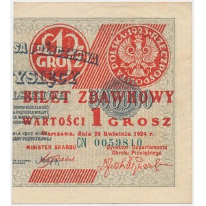 1 grosz 1924 - CN - prawa połowa