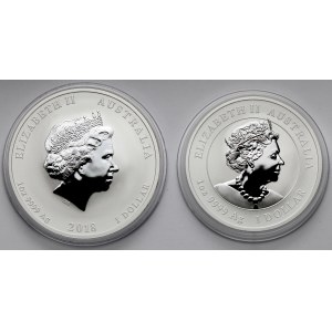 Australia, Dolar 2018-2021 - Rok Psa i Wół - zestaw (2szt)