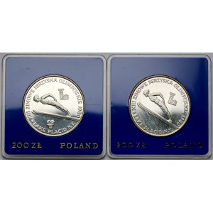 200 złotych 1980 Lake Placid - Skoki - zestaw (2szt)