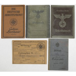 Niemcy, Dokumenty z okresu I Wojny Światowej i III Rzeszy (5szt)