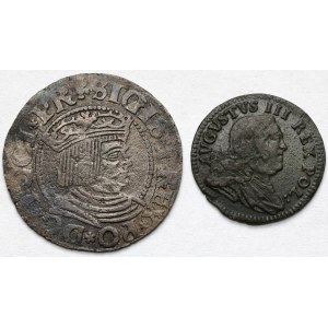 Grosz Gdańsk 1532 i Szeląg 1754 - zestaw (2szt)