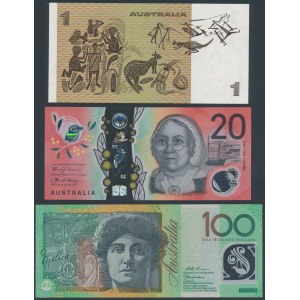 Australia, 1 - 100 Dollars 1983-2019 (3pcs)