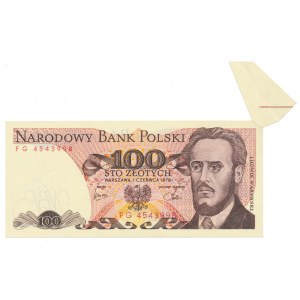 DESTRUKT 100 złotych 1979 - błąd cięcia motylek