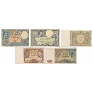 Zestaw banknotów polskich 1919-1941 (5szt)