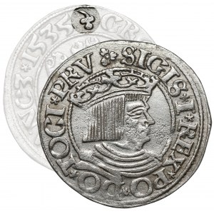 Zygmunt I Stary, Grosz Gdańsk 1535 - odwrócony trójlistek - RZADKI