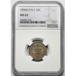 Włochy, 20 centesimi 1894-R