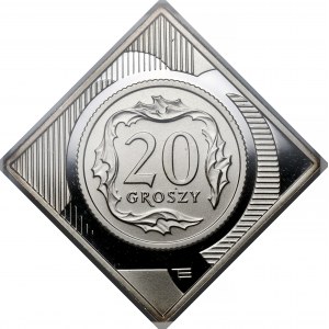 Klipa srebro 20 groszy 2005
