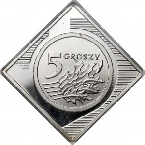 Klipa srebro 5 groszy 2005