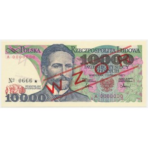 10.000 zł 1987 - WZÓR - A 0000000 - No.0666