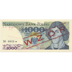 1.000 zł 1982 - WZÓR - DC 0000000 - No.0039