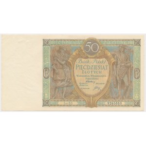 50 złotych 1929 - kropka między literami serii