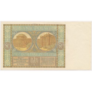 50 złotych 1929 - kropka między literami serii