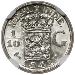 Indie holenderskie, 1/10 guldena 1942