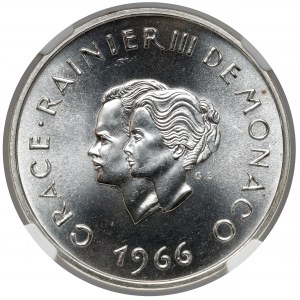 Monako, 10 franków 1966 - 10. rocznica ślubu