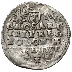 Zygmunt III Waza, Trojak Poznań 1596 - data przy herbach