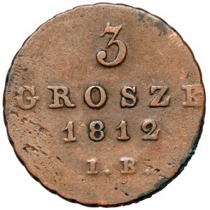 Księstwo Warszawskie, 3 grosze 1812 IB