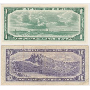 Canada, 1 & 10 Dollars 1954 (2pcs)