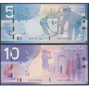 Canada, 5 Dollars 2006 & 10 Dollars 2005 (2pcs)