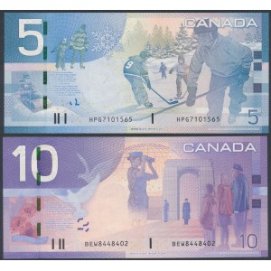 Canada, 5 Dollars 2006 & 10 Dollars 2005 (2pcs)
