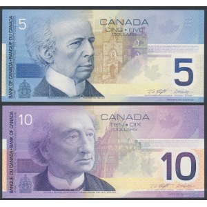 Canada, 5 Dollars 2002 & 10 Dollars 2001 (2pcs)