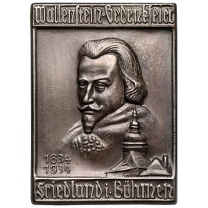 Czechy, Frýdlant, Plakieta 1934 - 300. rocznica śmierci Albrechta von Wallenstein