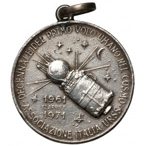 Włochy / Rosja, Medal, Gagarin - pierwszy lot w kosmos 1971