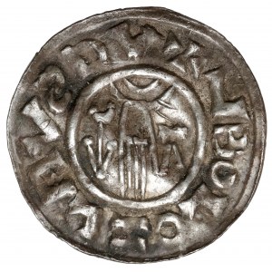 Czechy, Bolesław II (967-999) Denar, Praga - DEVS - RZADKI