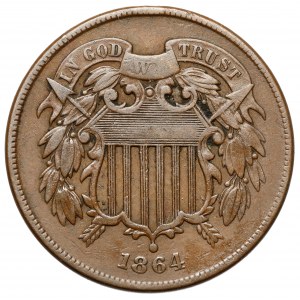 USA, 2 centy 1864, Philadelphia