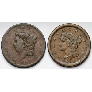 USA, Cent 1817-1851 - zestaw (2szt)