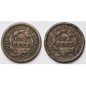 USA, Cent 1847 i 1853 - zestaw (2szt)