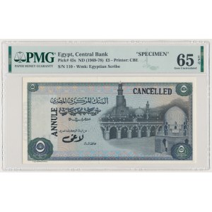 Egypt, SPECIMEN 5 Pounds (1969-78)