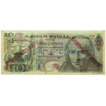 Mexico, 10 Pesos 1970 Specimen ESPECIMEN Serie 1X X 0000000