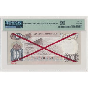 Turkey, SPECIMEN 100 Lira 1970