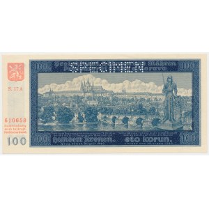 Bohemia and Moravia, SPECIMEN 100 Korun 1940 - II Auflage