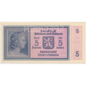 Bohemia and Moravia, SPECIMEN 5 Korun (1940)