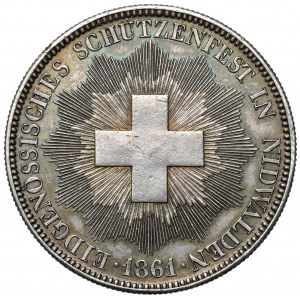 Szwajcaria, 5 franków 1861 - Festiwal strzelecki Nidwalden
